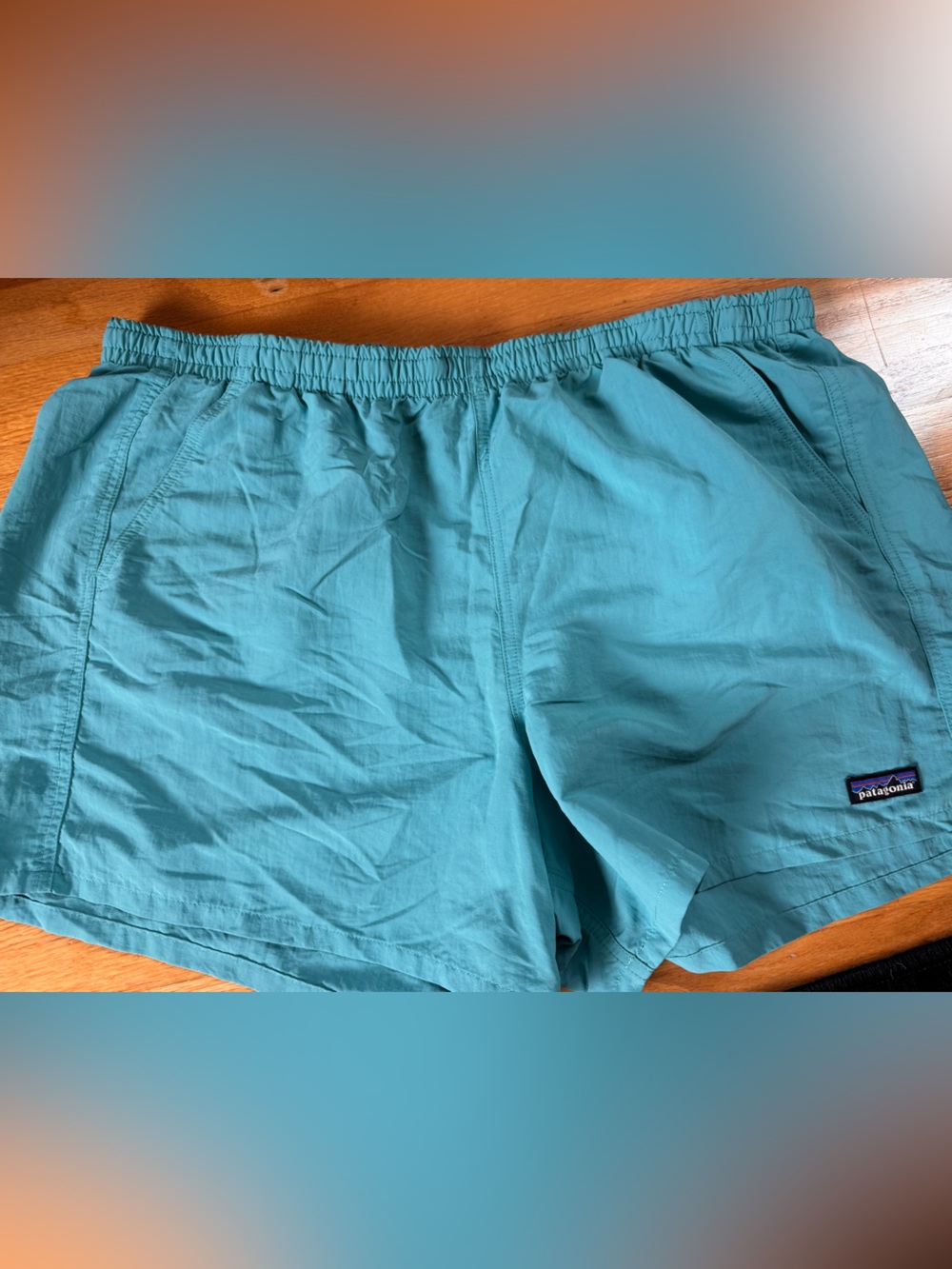 Patagonia Turquoise Outdoor Nylon Shorts with Logo Patch